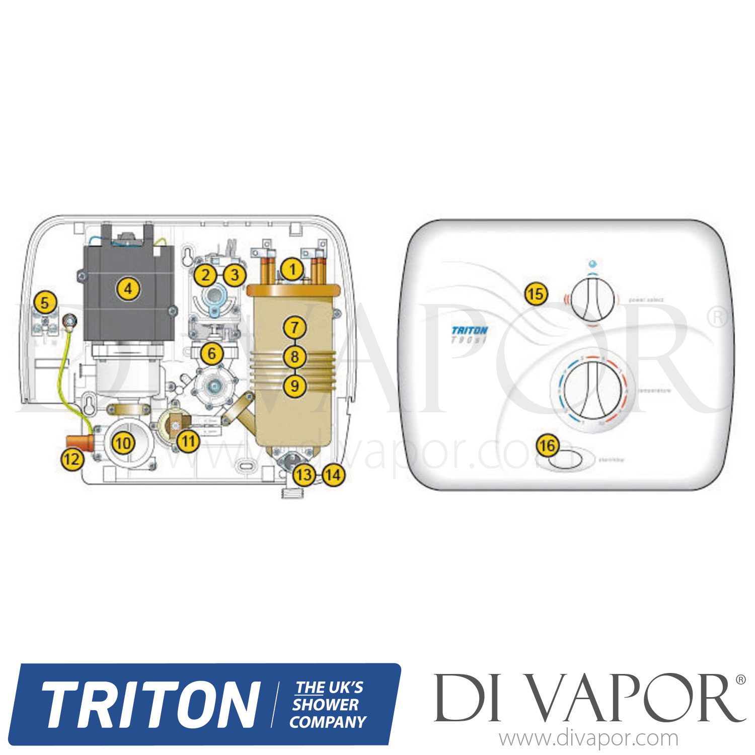 Triton T90si Pumped Shower Spare Parts TR DV 686